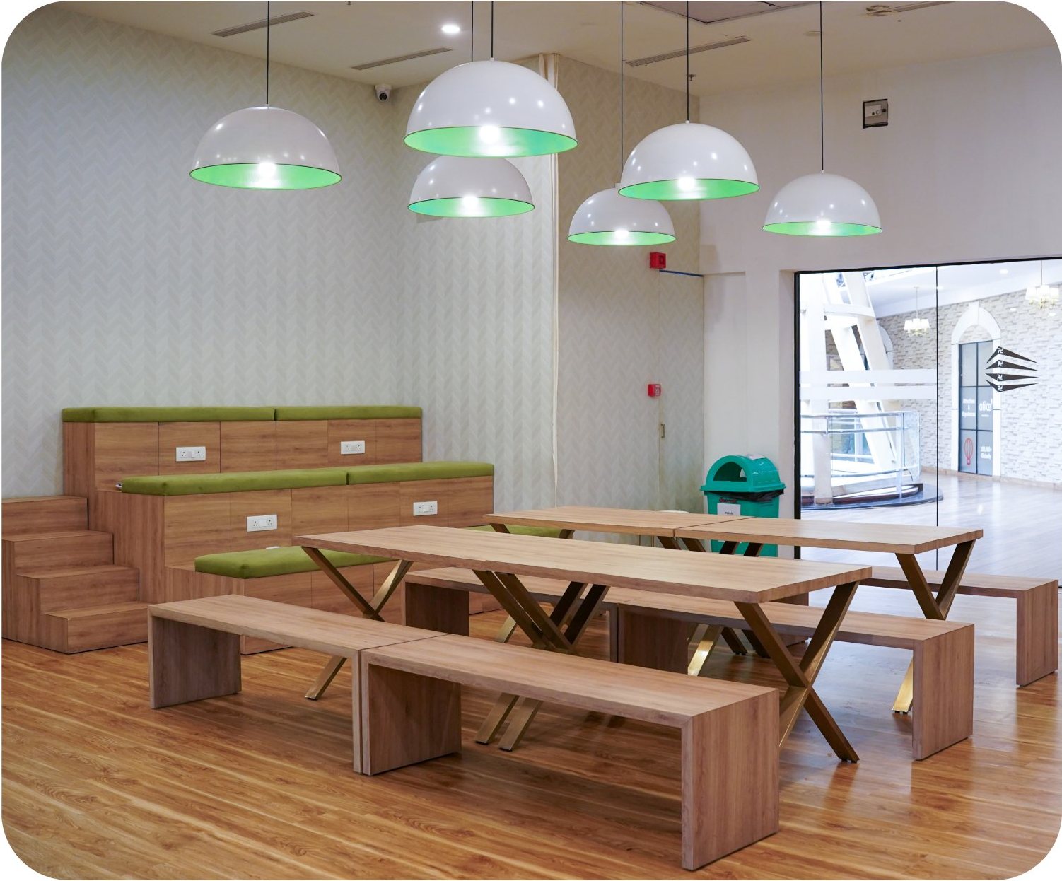 Dining tables under pendant lights