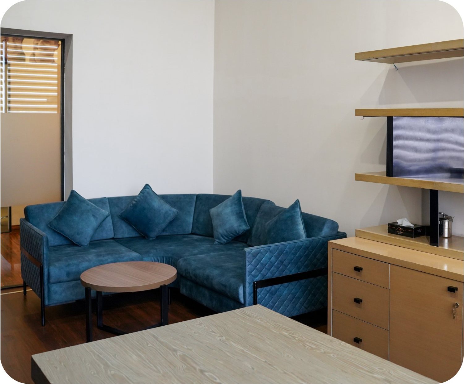 Blue sofa lounge